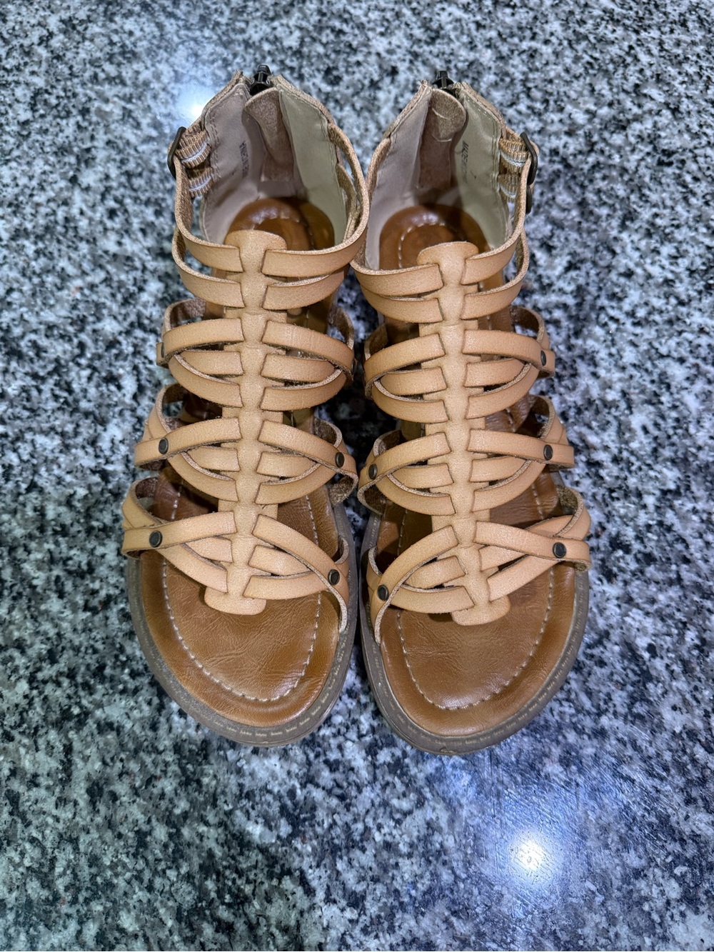 Blowfish Tan Strappy Gladiator Sandals
